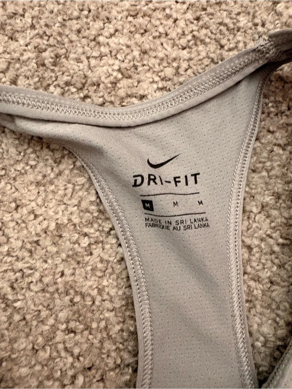 Nike Women's Light Gray Racerback Dri-FIT Tank